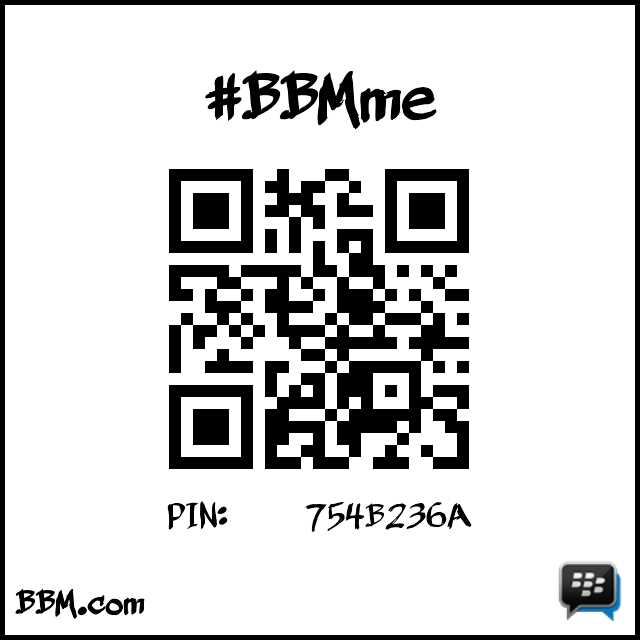 #BBMme PIN: 754B236A
pin.bbm.com/754B236A