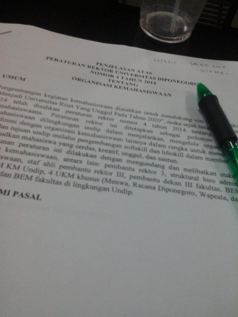 Penjelasan atas Peraturan Rektor UNDIP no. 4 Tahun 2014 ttg Organisasi Kemahasiswaan
#Muswa2015   | via <a href="/DilaMuflikhy/">Dila Muflikhy Putri</a>