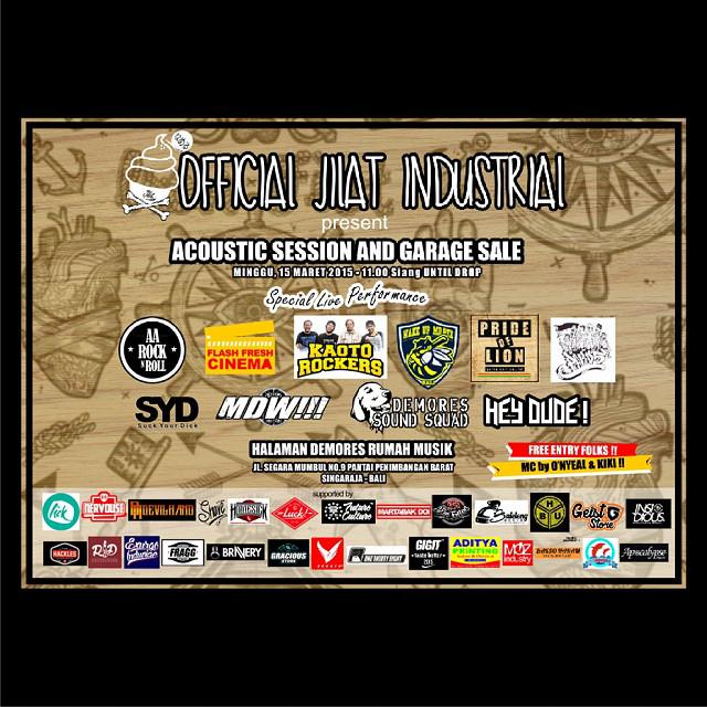 Info_Singaraja's tweet photo. Official Jilat Industrial 'Acoustic Session and Garage Sale' at @DMRS_RumahMusik | 15 Maret 2015 | info @jilat_69 http://t.co/8LU9pfrOcM