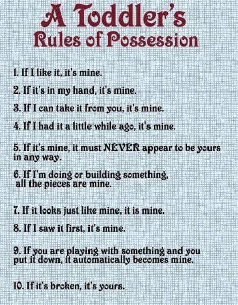 A Toddler's Rules of Possession