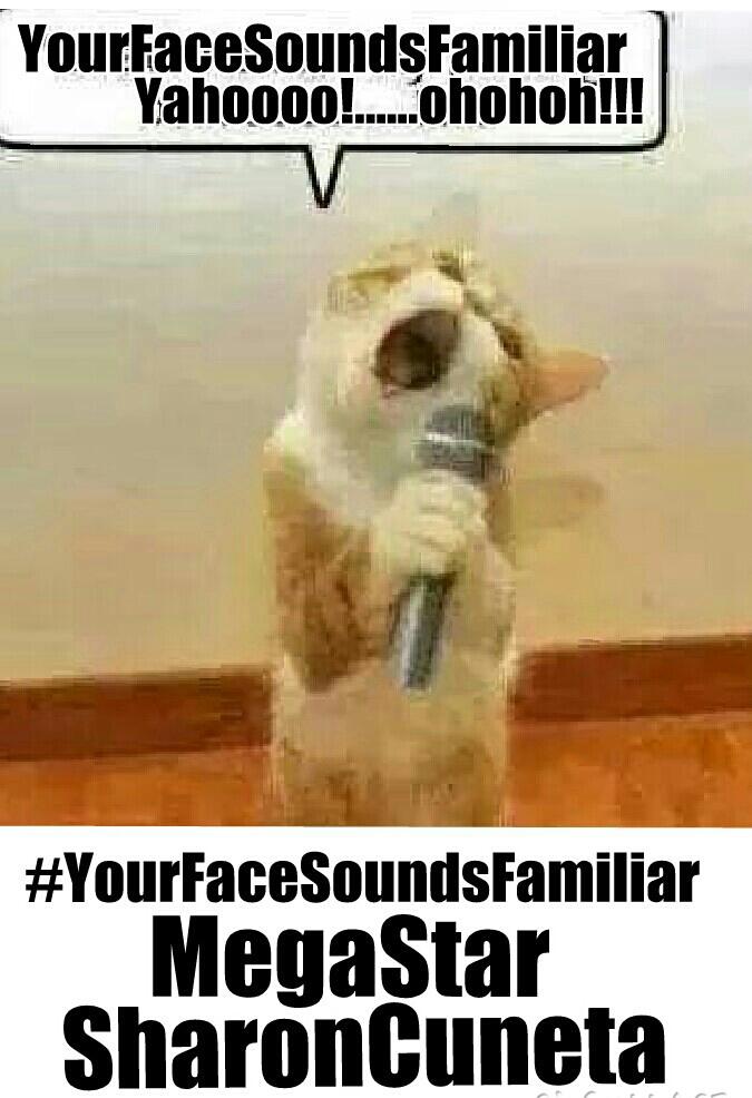 ems_0143's tweet photo. Hahaha! Andito naman si pusang bato! Kumakanta ng #YourFaceSoundsFamiliar #SharonCuneta @sharon_cuneta12 http://t.co/NgPJrv7xPh