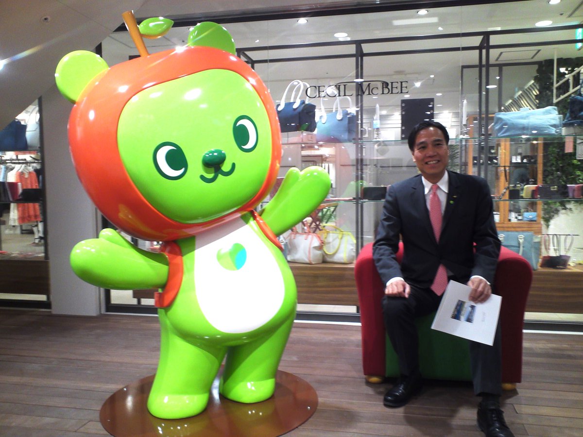 アルクマ登場】2階「THE NORTH FACE」前の広場に長野県観光PR