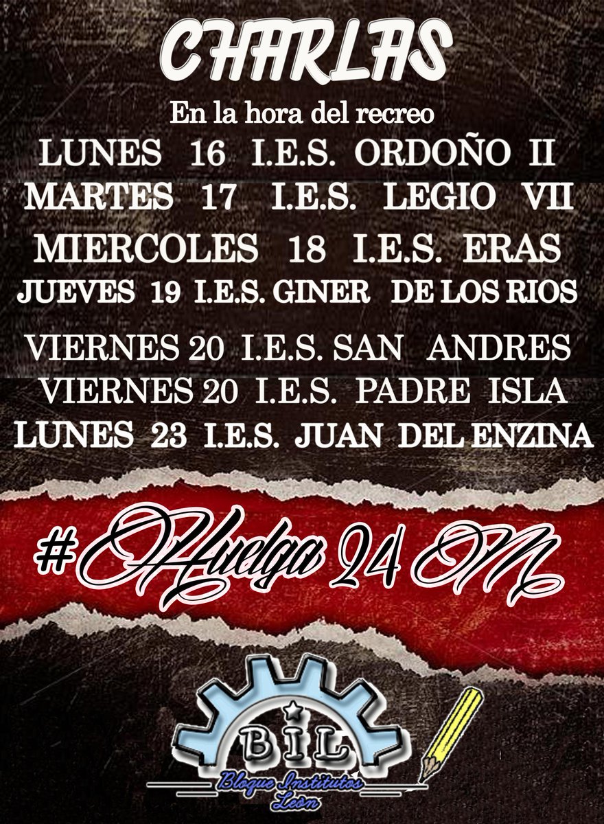 BloqueILeon's tweet photo. ¡Ven e infórmate!
¡Acude a nuestras charlas en tu centro de estudios! http://t.co/0bdkUB0aE8