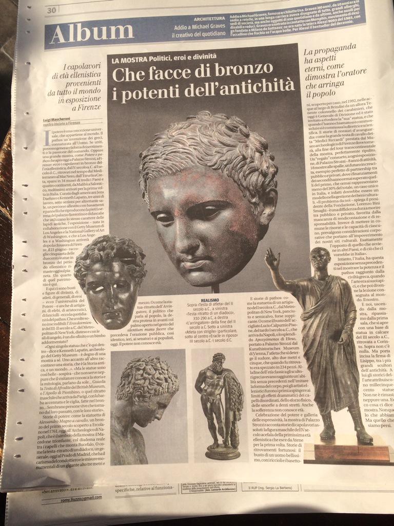 aflowerinlife's tweet photo. Grande pezzo oggi di @LuigiMascheroni su come la Grecia ci parla ancora. @ilgiornale @palazzostrozzi #bronziFirenze http://t.co/ZS1HB4h4aO
