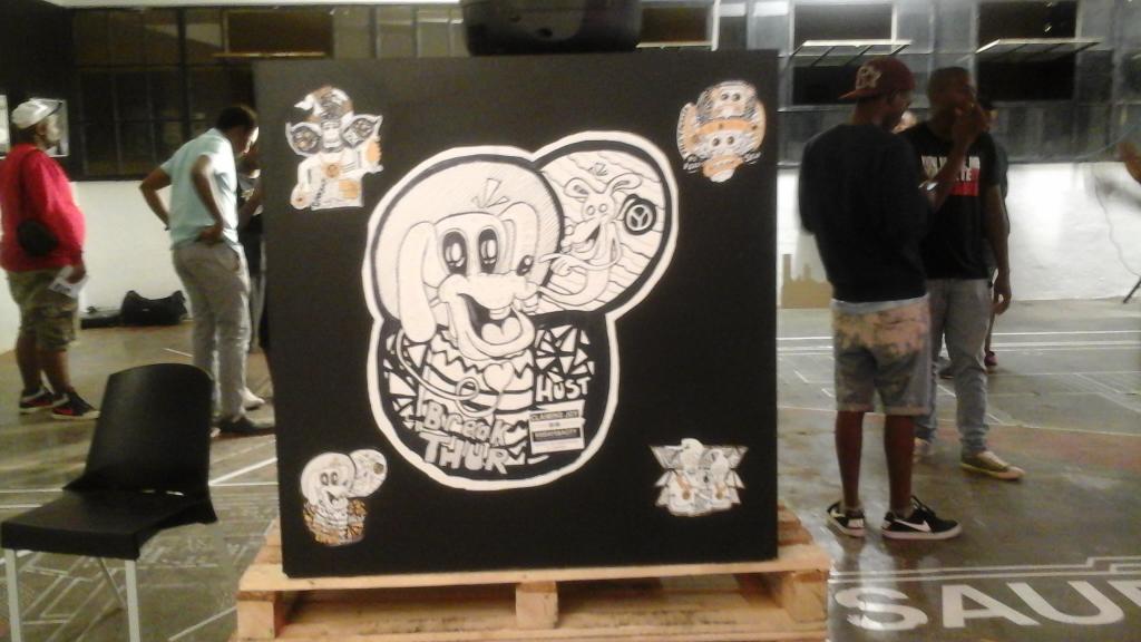 PrintCentralSA's tweet photo. @LeetchiSan work at the 30 Days &amp; A City exhibition at Studio X http://t.co/kyBW0Q8Qqo