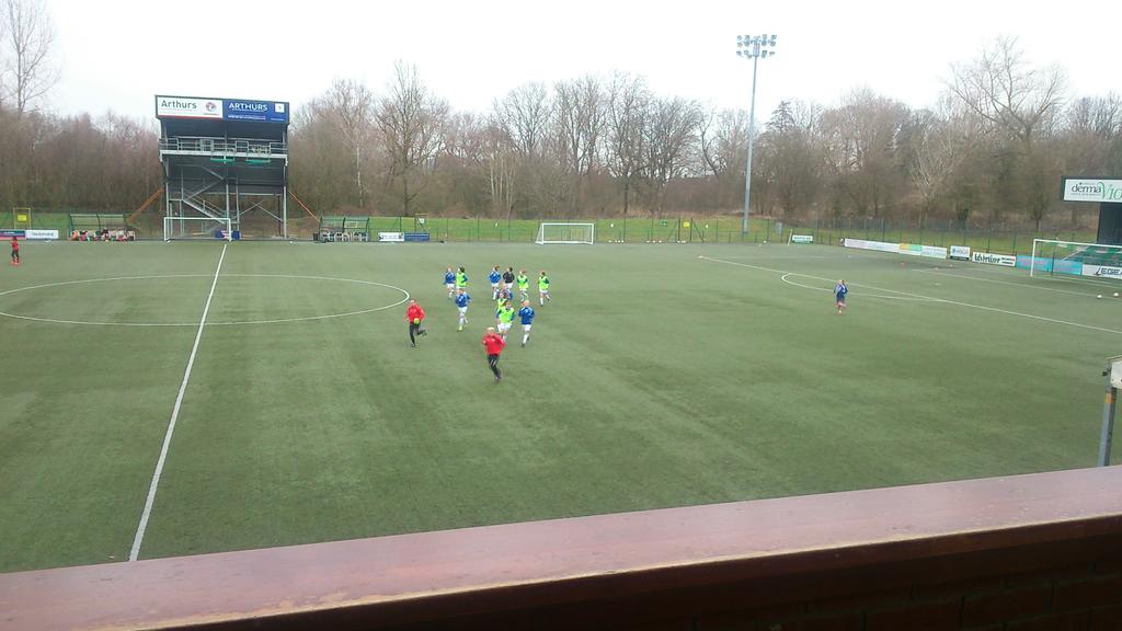 tnsfc's tweet photo. Park Hall at 10.30 this morning. In a few hours time we'll be playing Welsh Premier football on the pitch. http://t.co/9OI47X5qUU