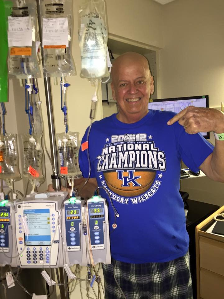 bob9308's tweet photo. Chemo round #26....but still bleeding BLUE!   What's your favorite color, Baby?  BLUE AND WHITE!   #BBN http://t.co/YhNb19ne14