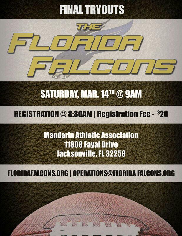 FLFalconsGDFL's tweet photo. We are 40 minutes away from our final tryout this morning in Mandarin! ACC: @BrentAS360 @ChrisPorterFCN @CushCam http://t.co/bYdfHublcb