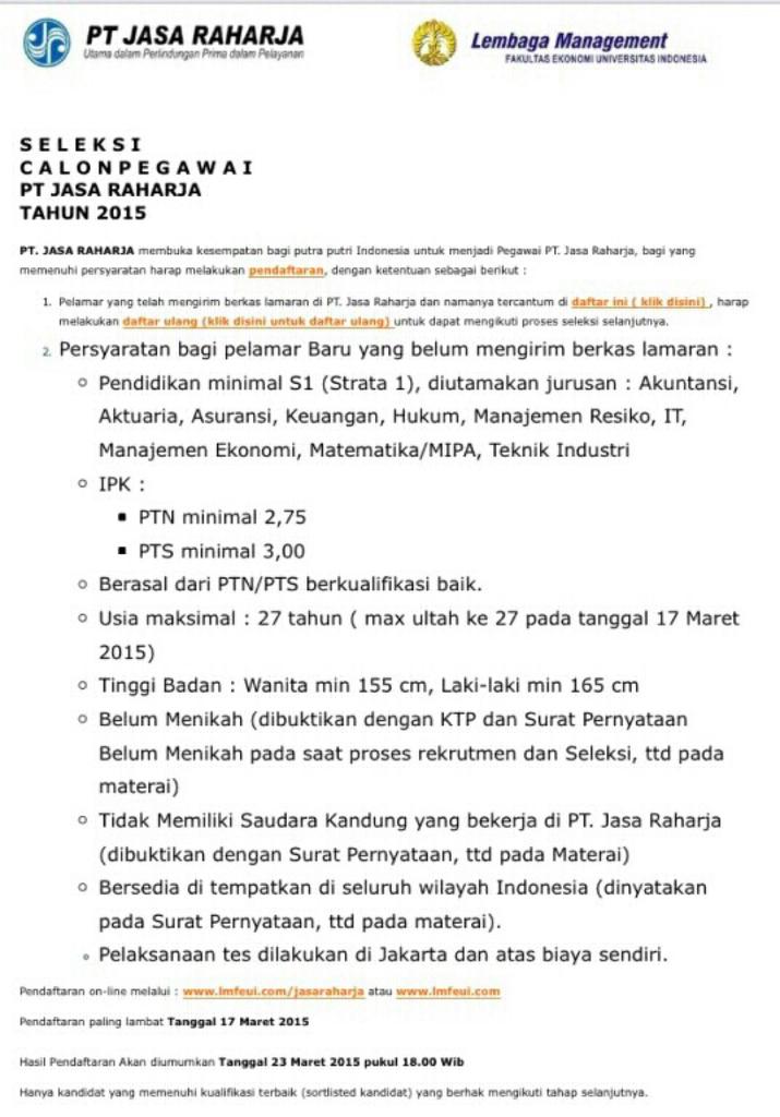 jrsumbar's tweet photo. #lowongankerja di Jasa Raharja (Deadline 17-03-2015) #lowongan #kerja http://t.co/tDXvv8UaSC