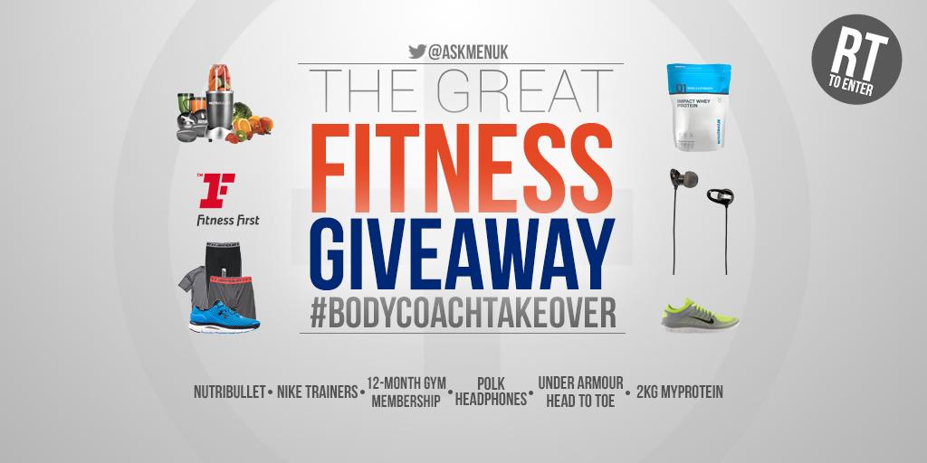 AskMenUK's tweet image. The #bodycoachtakeover GREAT FITNESS GIVE AWAY ends Monday! RT &amp;amp; follow to enter, UK, 18+ only trib.al/rWySX7S