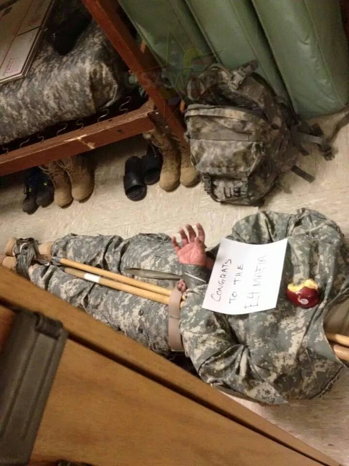 TheWTFNation's tweet photo. Here we see a newly promoted E4 being initiated into the #E4Mafia. #NotHazing #ArmyLife #Army http://t.co/I3R70Czm9C