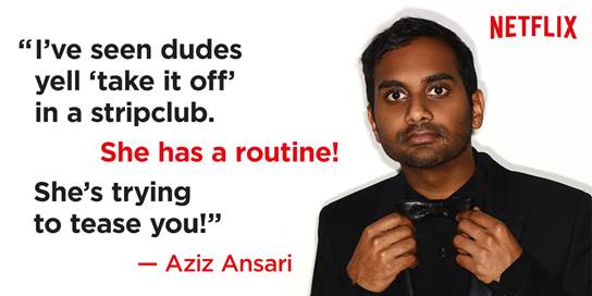 Netflix_CA's tweet photo. Workplace etiquette, guys. Aziz Ansari: Live at Madison Square Garden is #NowOnNetflixCA #AzizMSG http://t.co/0gHFz9d0H5