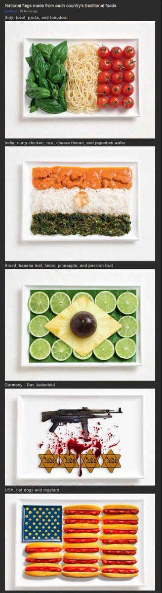 RealDarkHumor's tweet photo. National flags made from each country's traditional foods. http://t.co/8FsbydKj3m