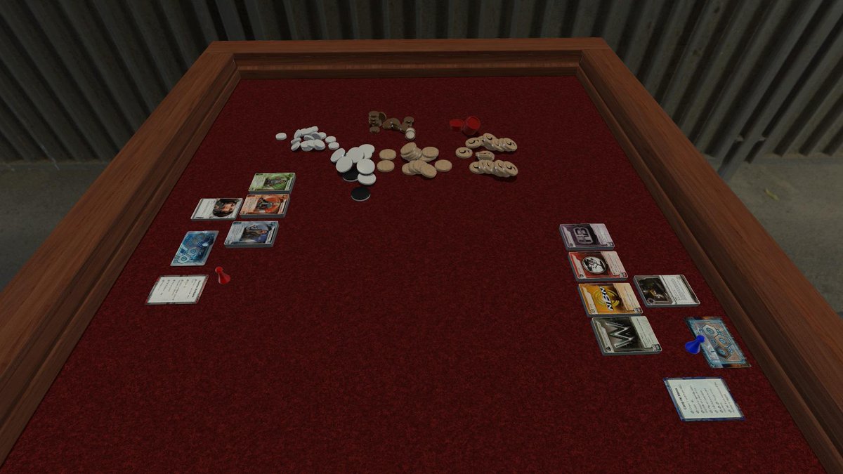 DominicTarason's tweet image. With a little help @Smingleigh, I modded Netrunner to feel authentically cyberpunk in Tabletop Sim. Before/After: