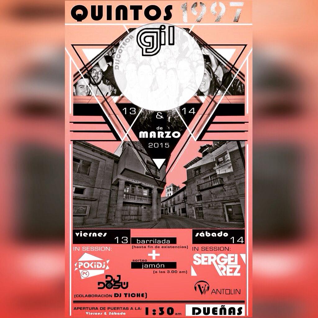 SergeiRez's tweet photo. Fin de semana enooorme que rematamos esta noche en #Dueñas 
@DiscotecaGil con los Quintos!!! http://t.co/1Lsbfx8GGt