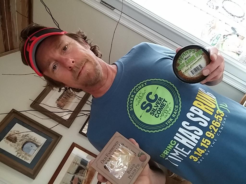GAtrailsALL's tweet photo. 10k on pi day, in the rain, on @silvercomet  trail...48:03 run rewarded with ones favourite  pie = Happy man. http://t.co/sIJ3JOSKaX