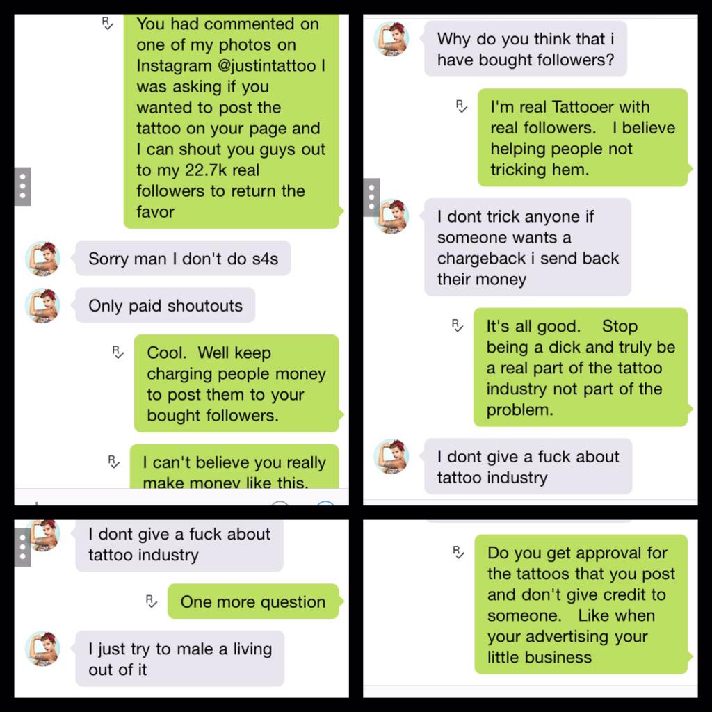 Justintattoo's tweet image. Everyone go report this page @ amazingtattoos0 on IG. It's a free site.  Please #Retweet #RT this. #tattoosafterdark