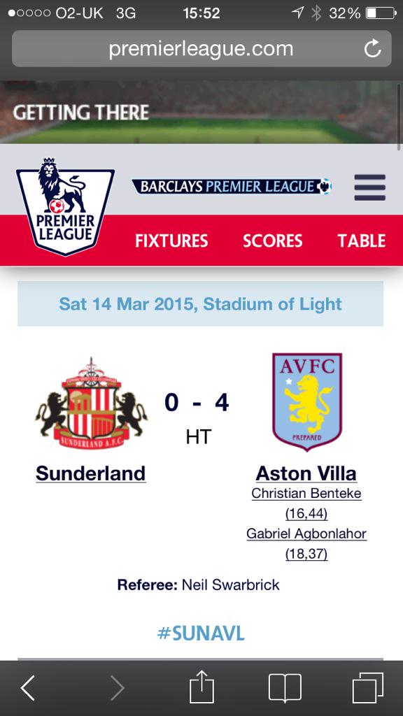 Get in there Villa. Big 3 points needed. Hopefully more gosls to come 2nd half to reduce our goal difference #avfc