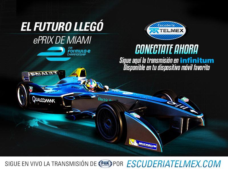 escuderiatelmex's tweet image. ¡Conéctate ahora a nuestro sitio y disfruta la calificación para #ePrixMiami de #FórmulaE! transmision.escuderiatelmex.com