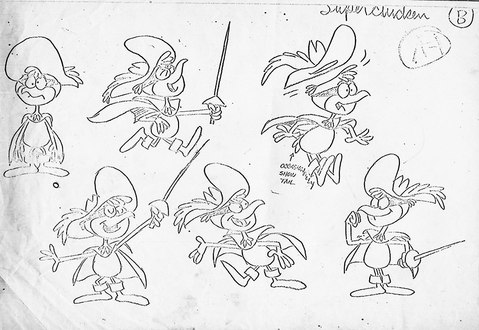 Super Chicken model sheet [George of the Jungle cartoon show] Jay Ward ...