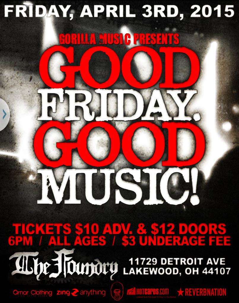 DSOhio's tweet image. Another show April 3rd at The Foundry in Lakewood, Ohio. Tickets are $10 and doors open at 6.