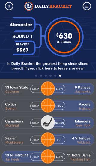 BracketDaily's tweet image. Can you get more picks right than me on Daily Bracket? dlybr.ac/ejo - Please use my code: O7I #pickwisely