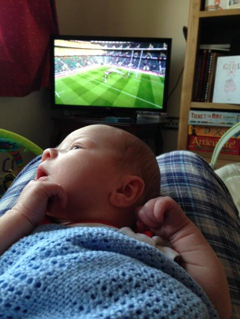 JoshMoxon91's tweet photo. Now to educate Sophie about rugby union! #minimox @amymiriamhicks http://t.co/YsIk4aXbl1