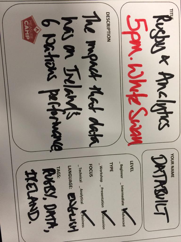 databuilt's tweet photo. @DaveWGough Really? I've checked the session card and it definitely says 5pm. Looking forward to seeing you then! http://t.co/QuNOTASXQi