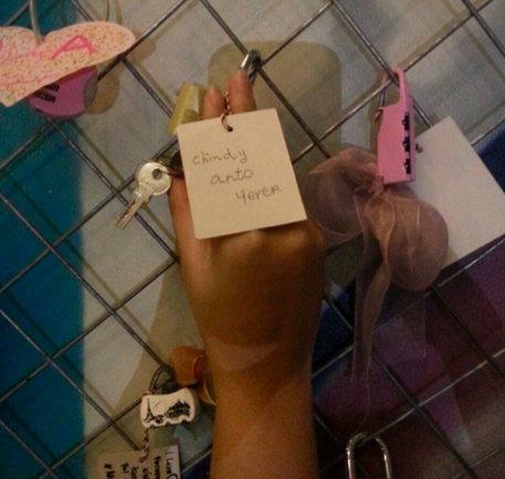 c_berdue's tweet photo. you are mine, i locked it - so, we won’t lose #MujigaeLoveLock http://t.co/FAh89N7OPF