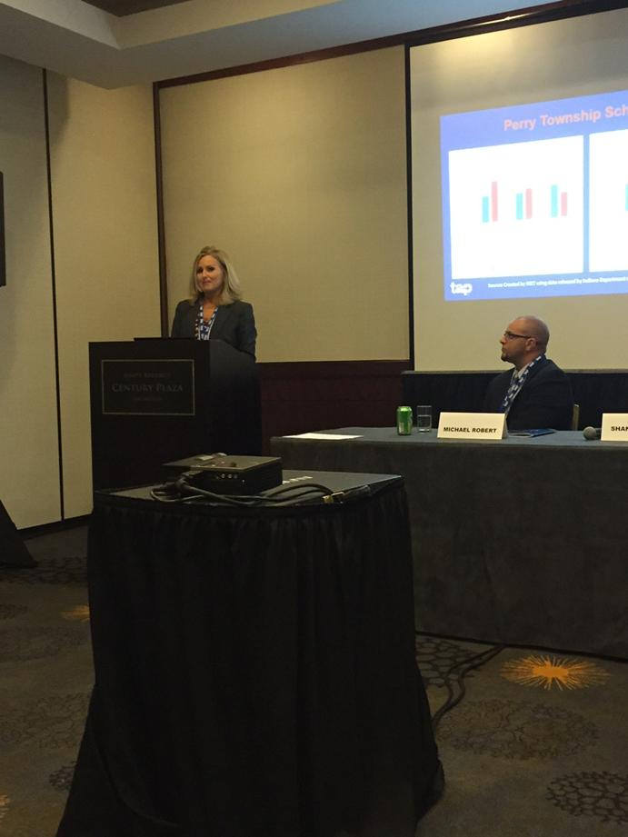 A great leader, Vickie Carpenter, shares performance data at TAP Conference. Go Perry Township!!