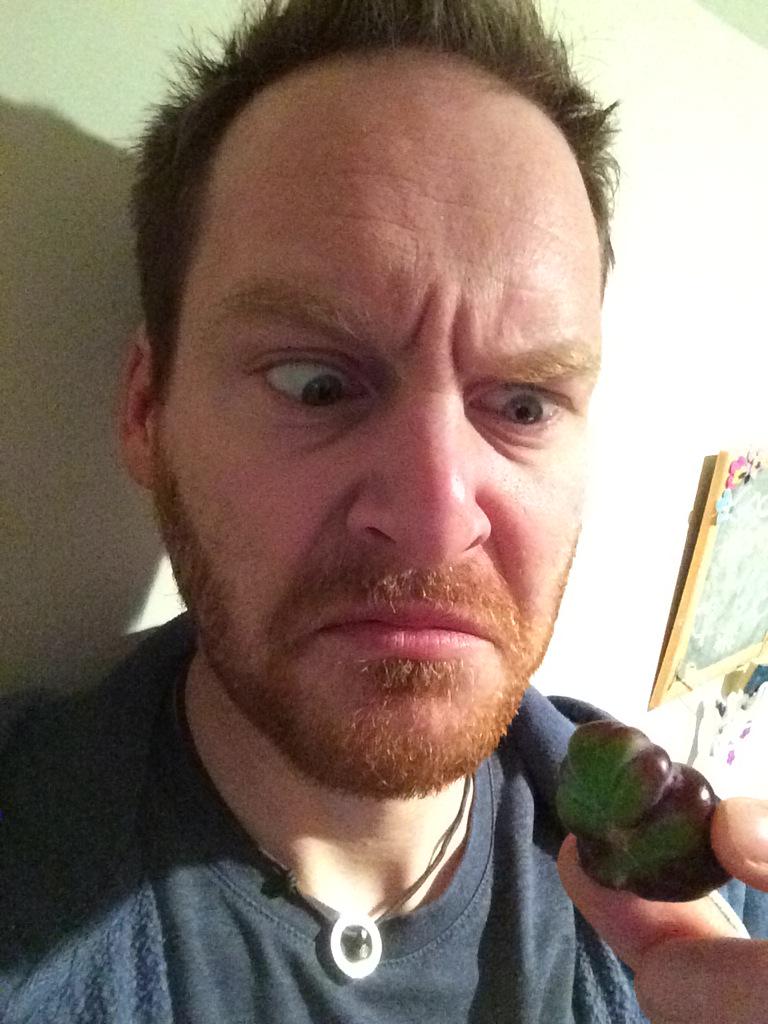 IanHigton's tweet photo. It looks like a fat caterpillar... I'm almost sure I saw it breathing. #mutantgrape http://t.co/EThvBYjuyY