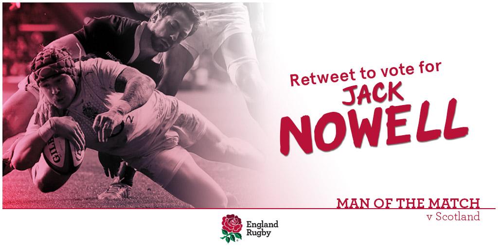 EnglandRugby's tweet image. Retweet to vote for @nowellsy15 as your Man of the Match against Scotland #ENGvSCO #carrythemhome