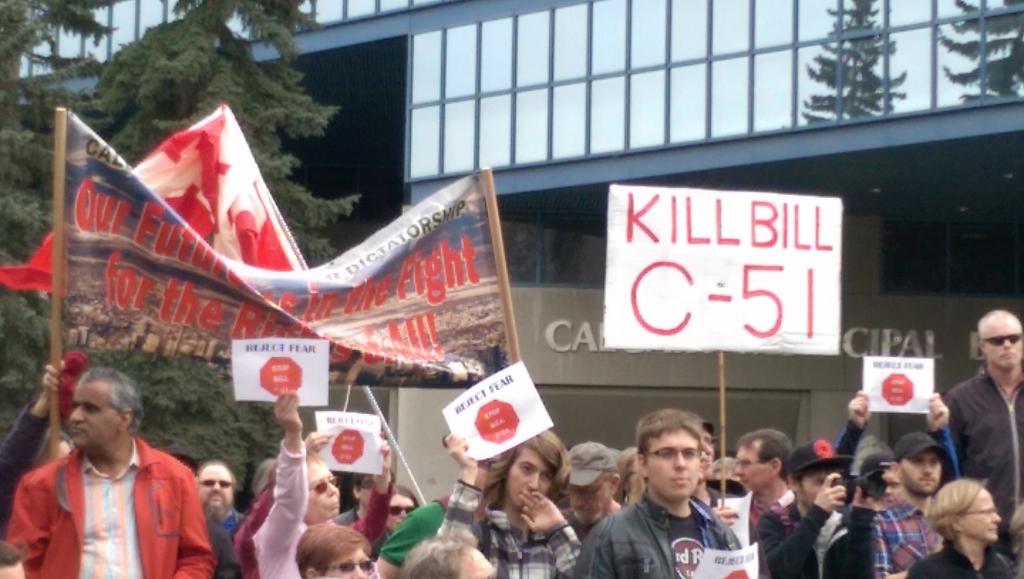 MerlinofCanada's tweet photo. #C51 Protest Calgary Harperland http://t.co/s43wK6WIVr