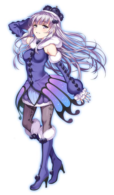 擬人化ラスト。ブルーベリー。 