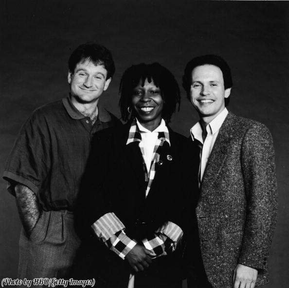 Robin Williams, Whoopi Goldberg and Billy Crystal, 1986. Happy Birthday Billy! 