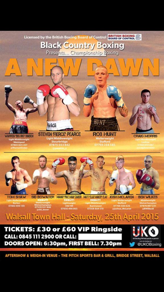 ProBoxWall's tweet photo. @WarrenSinden returns to action at Walsall Town Hall end of April #boxing http://t.co/1Zh3zE1Vh7