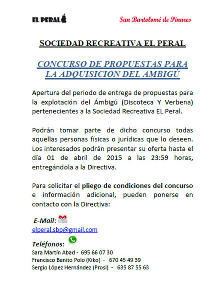 EL_PERAL_SB's tweet photo. Gracias a Javi y Jupi por la gestión estos años!!
Estamos interesados en nuevas propuestas!!No dudéis en contactar!! http://t.co/jd3duxEcgo