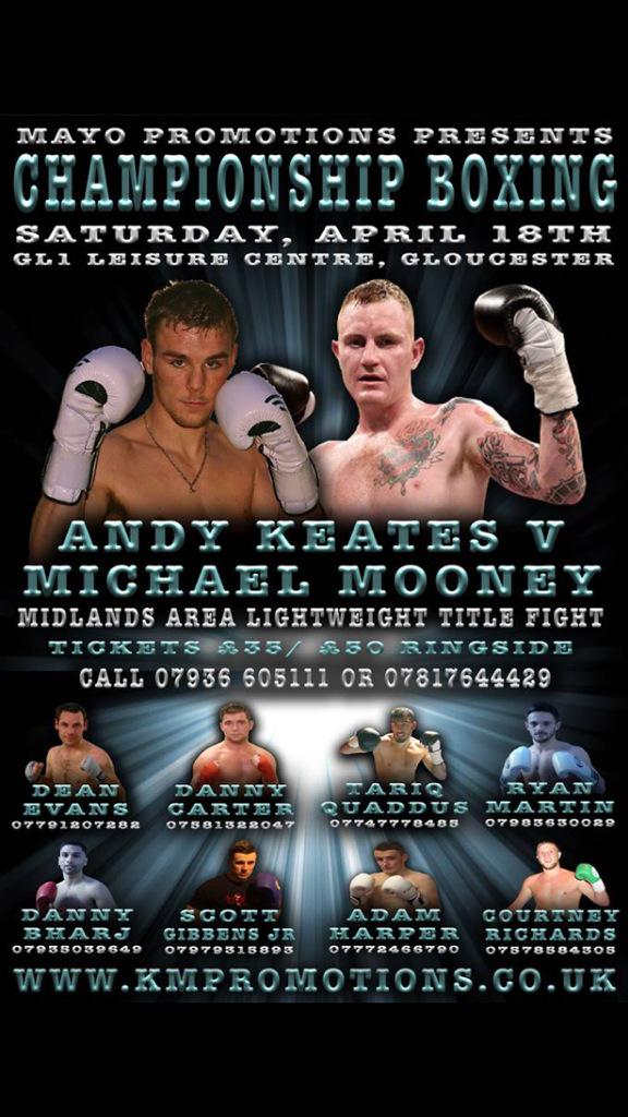 ProBoxWall's tweet image. Michael Mooney v Andy Keates Midland Lightweight Title #madman #boxing