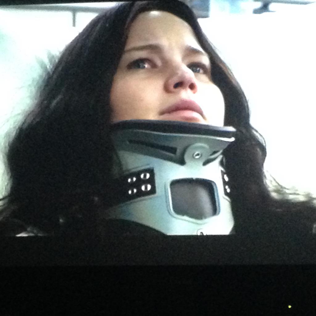 Gremlin_Lasso19's tweet photo. When you and Katniss are twinning ๐๐ #johnnyneckbrace http://t.co/cgo1iy6jP8