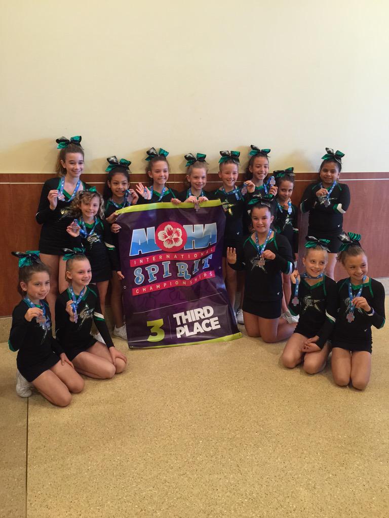 CheerForceSimi's tweet photo. #CheerForceRiot takes 3rd place @ALOHAcheer...their first competition ever! Great job!!!! http://t.co/1dFhILlJtu