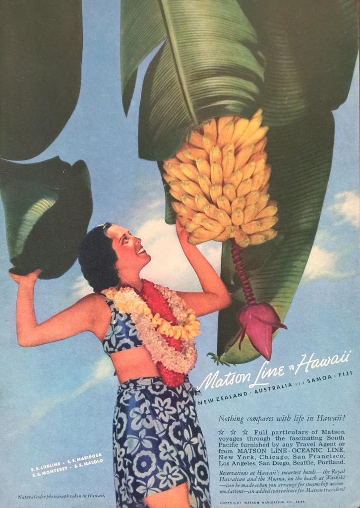 Matson Lines to Hawaii advertisement from 1936.