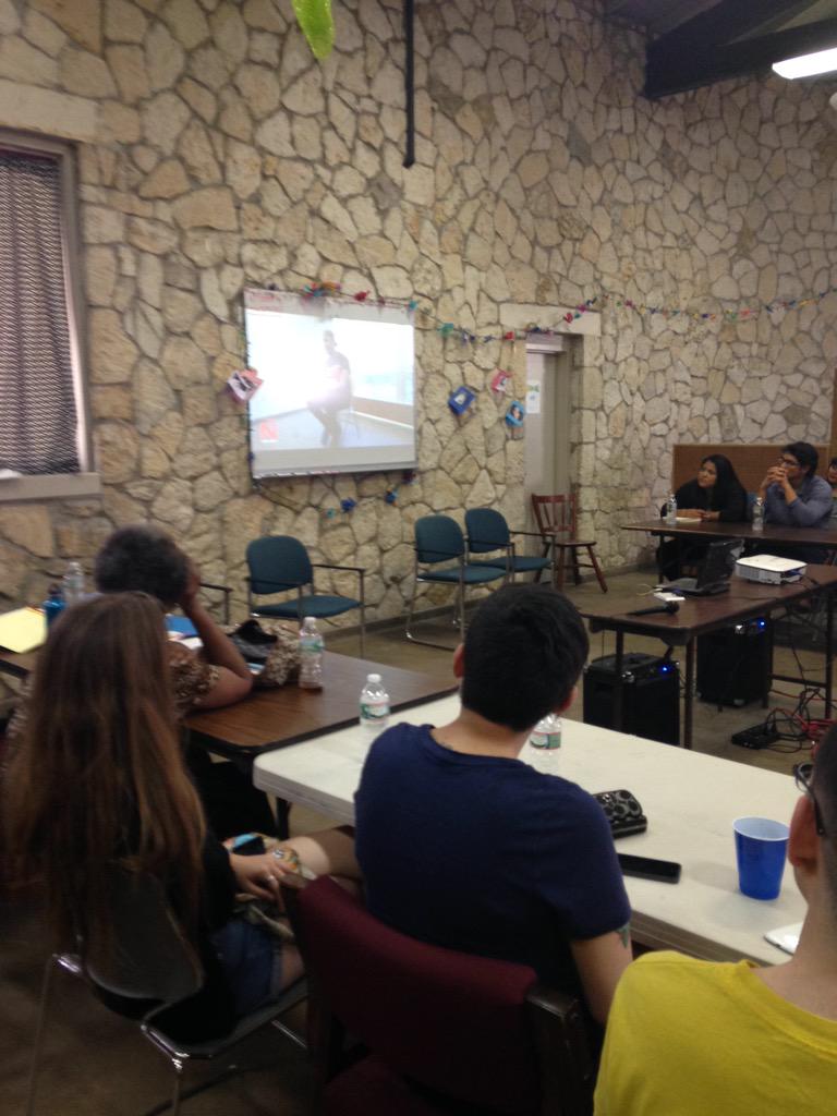 norarahimian's tweet photo. Starting #alianza in #sanantonio with @RebelDiaz's documentary on #ferguson & #mikebrown. #CommonOppressor http://t.co/lFRGpIzza3