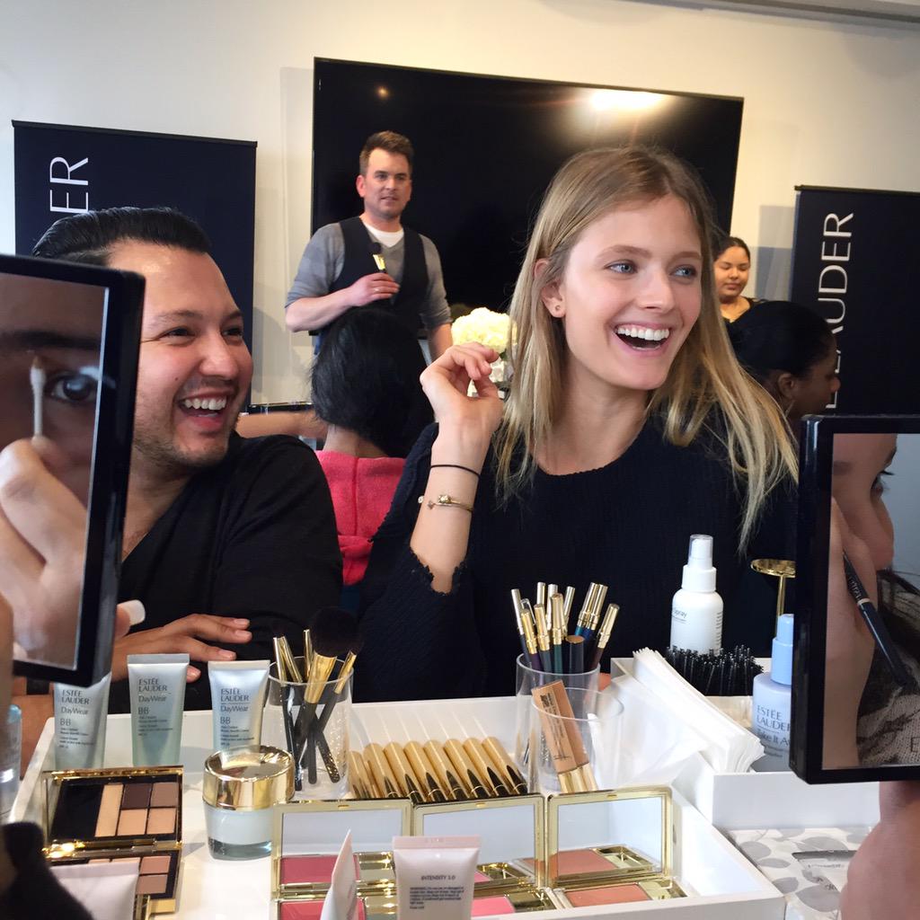 Today @UrbanDove #hirisers girls are getting a professional makeup class by @EsteeLauder makeupartist #BlairPatterson