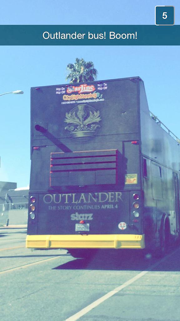 One of many great snap chats we've been getting. The bus is back #Outlander