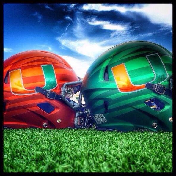 University of Miami's helmets are gorgeous