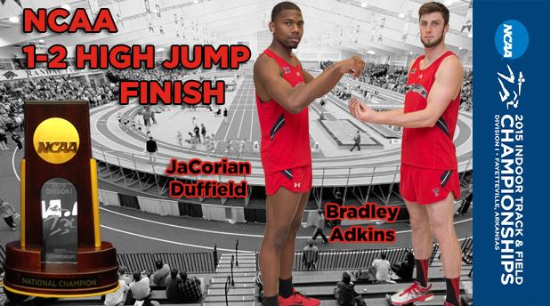 BlakeAZim's tweet photo. Duffield &amp; Adkins become the first duo since 1974 to go 1-2 in the #NCAATF high jump!! They requested this pose: http://t.co/hGfAPie4ak