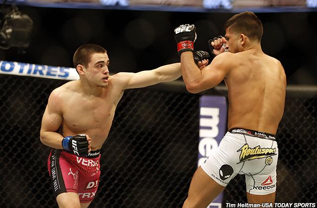 MMAJunkie's tweet photo. UFC 185 results, photos: @BabyfaceBenoit shocks Sergio Pettis, then kicks his ass – literally http://t.co/CkraHfxPWX http://t.co/Ht3qd35C10