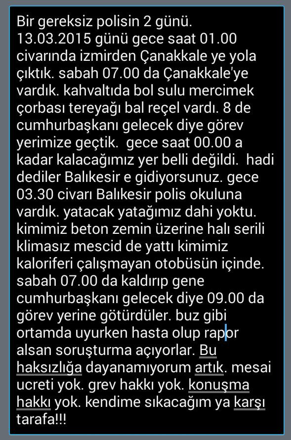 Muktedir ve çevresi uyurken onları koruyan polisler nasıl çile çekiyor? Vicdanlarınıza sunuyorum.