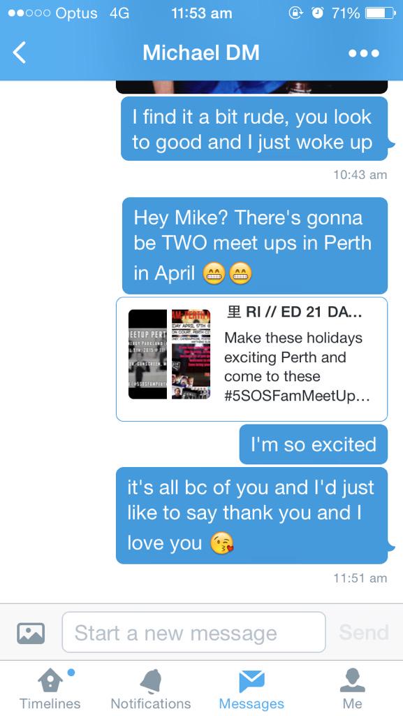 riahanon's tweet photo. So I told Michael about it #5SOSFamMeetUp #5SOSFAMPerth http://t.co/8uVrMC0Bxm