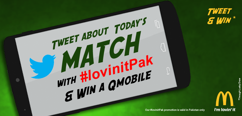 McDonaldsPK's tweet photo. Stay Linqed to Team Green #lovinitPak. Tweet &amp; Support for a chance 2 WIN @QMobilePK. http://t.co/UE5nwsKTbk